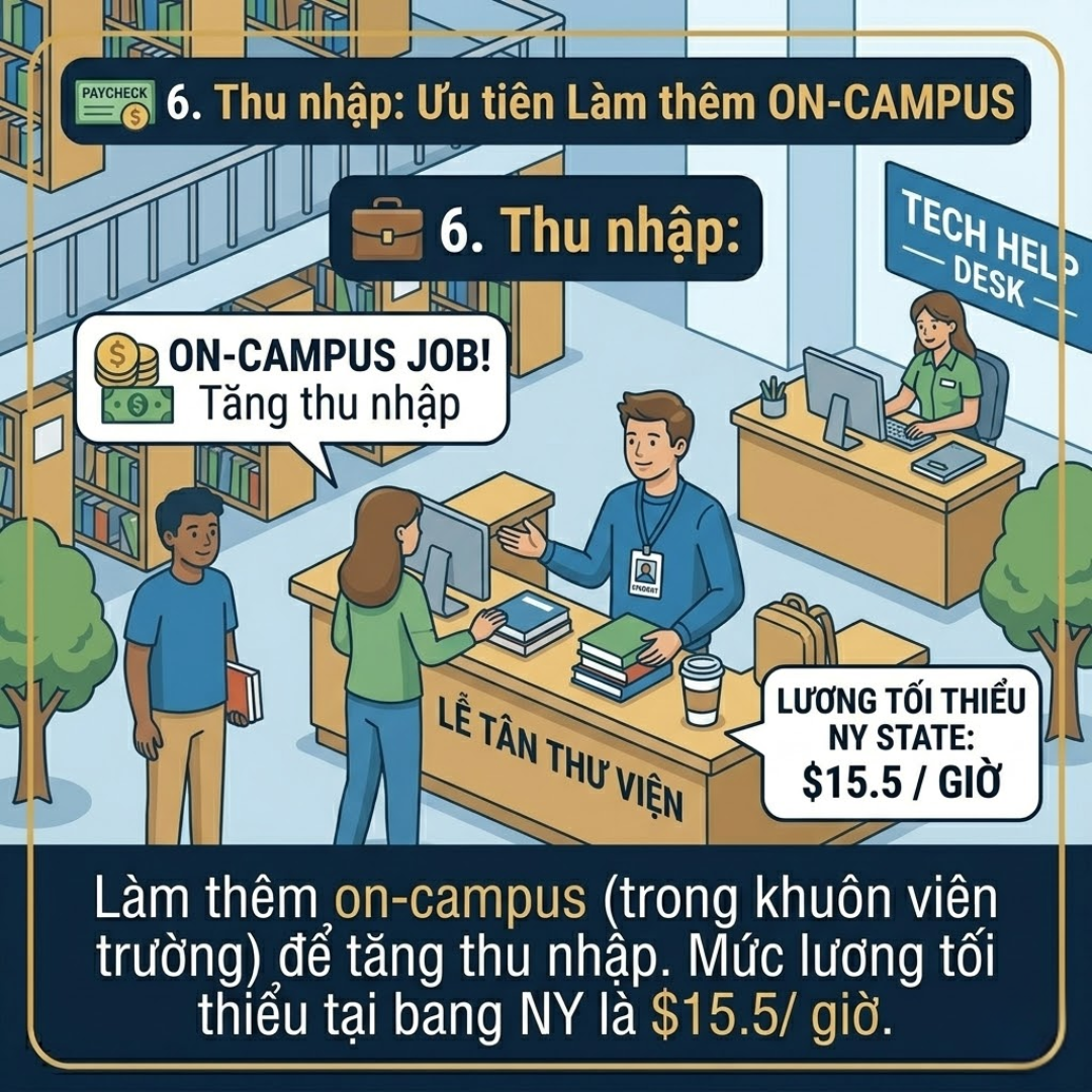 Làm thêm on-campus để tăng thu nhập