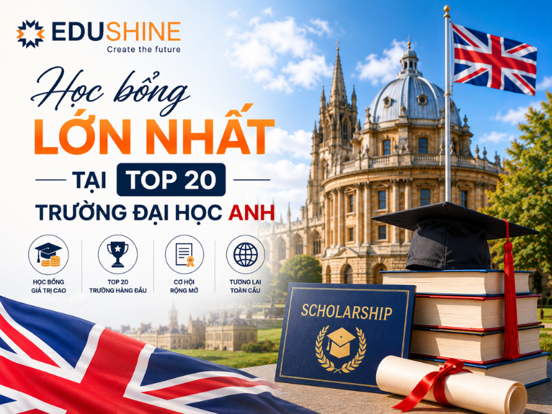 Học bổng lớn nhất tại top 20 trường đại học Anh