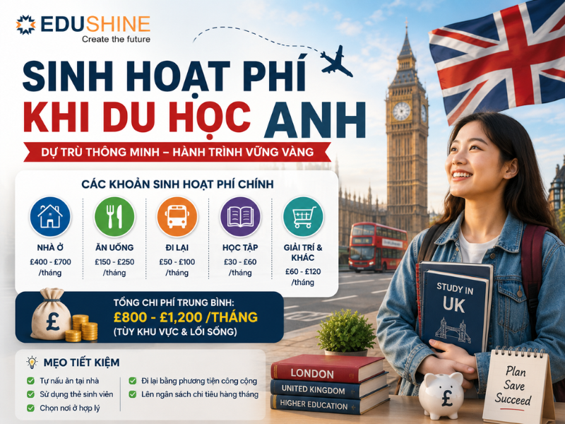 Sinh Hoạt Phí Khi Du Học Anh