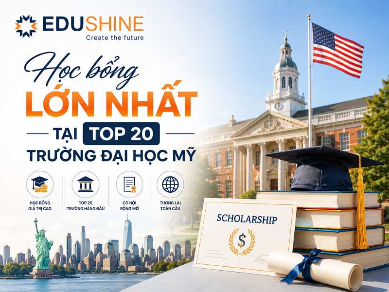 Học bổng lớn nhất tại top 20 trường đại học Mỹ